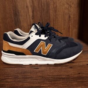 New Balance Mens Running 997 CM997HHD Blue / Brown Running Shoes Size 10.5